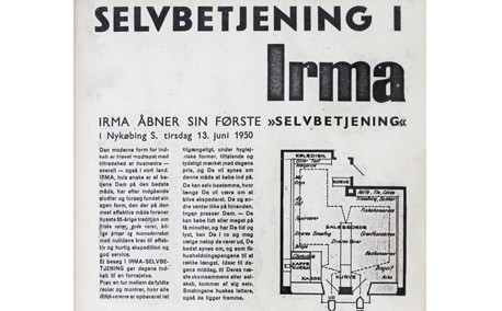 Avisartikel om Irma som blev de første butikker i Danmark med "selvbetjening"