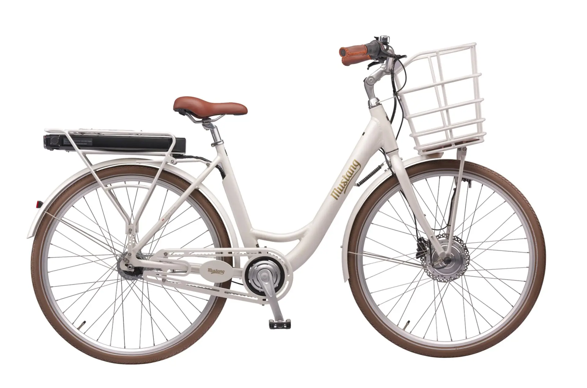 Flødehvid Mustang dame elcykel