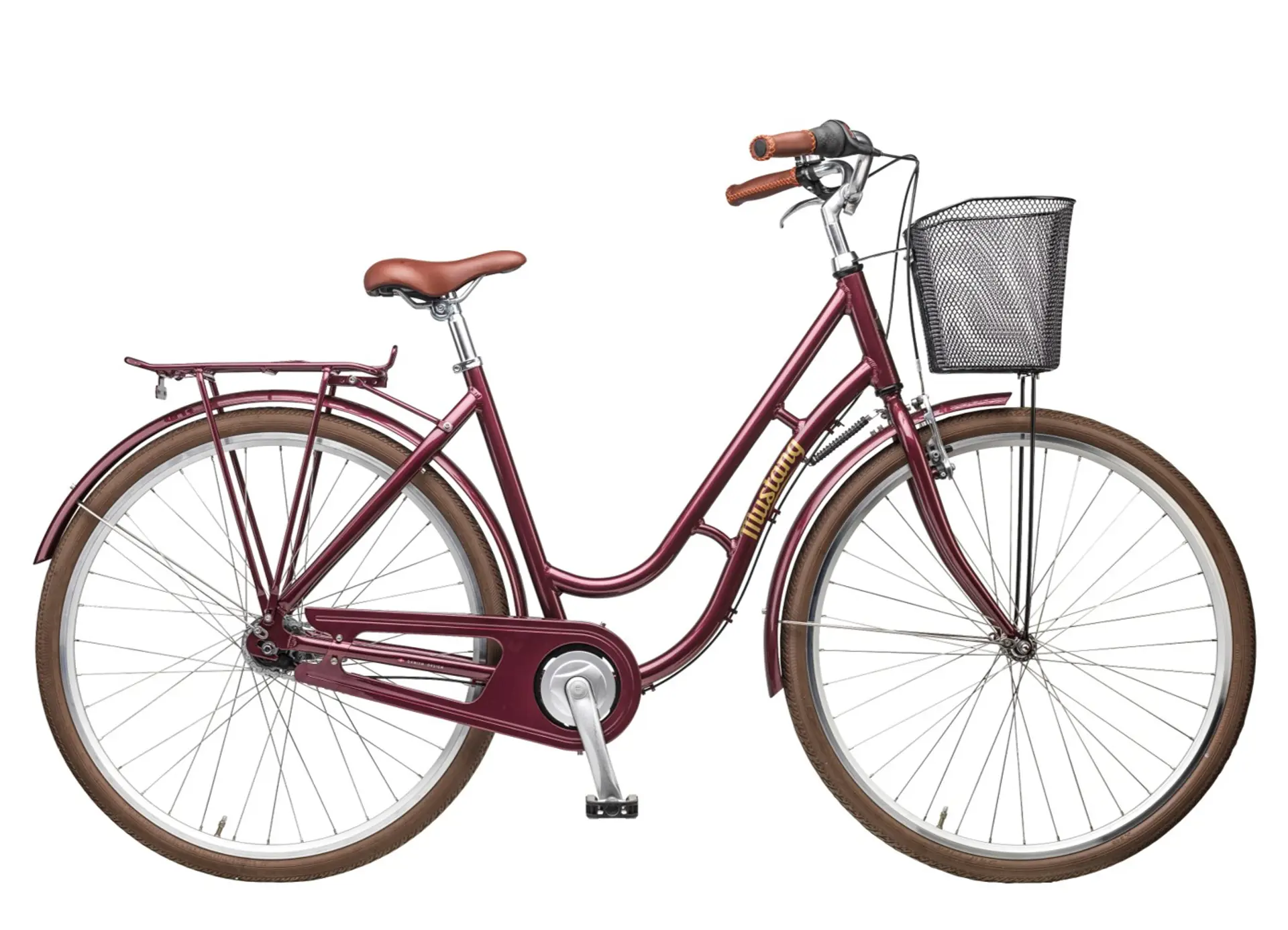 Mørkerød Mustang damecykel